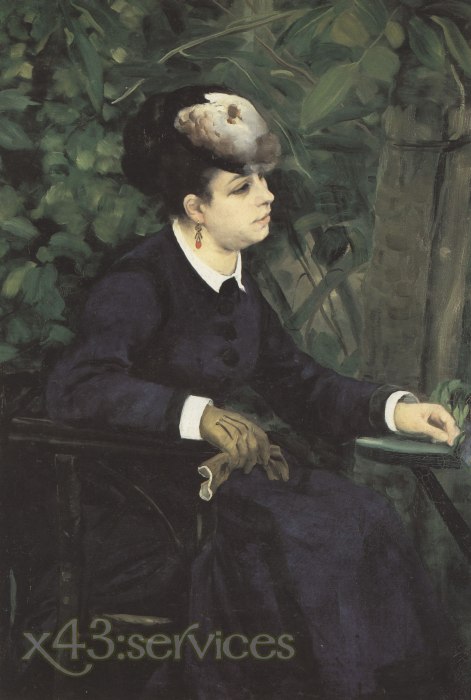 Auguste Renoir - Frau mit Moewenfeder Frau im Garten